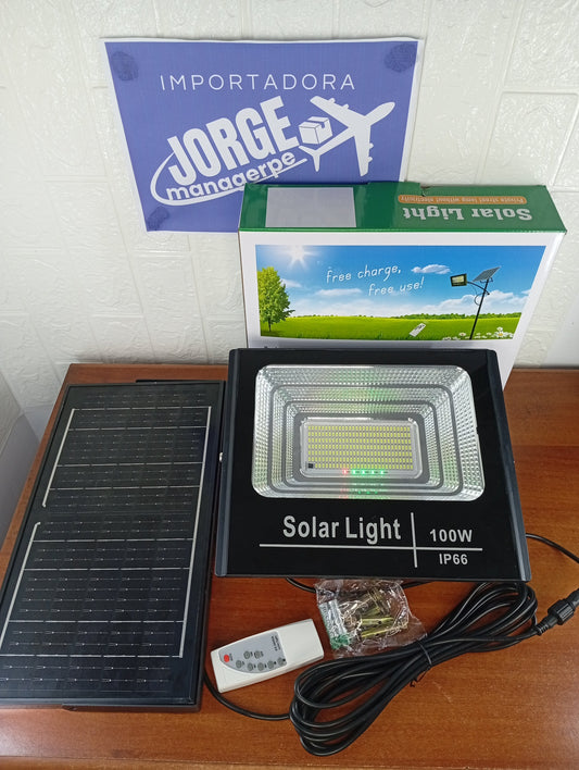 Reflector 100W con panel solar 10 horas de uso