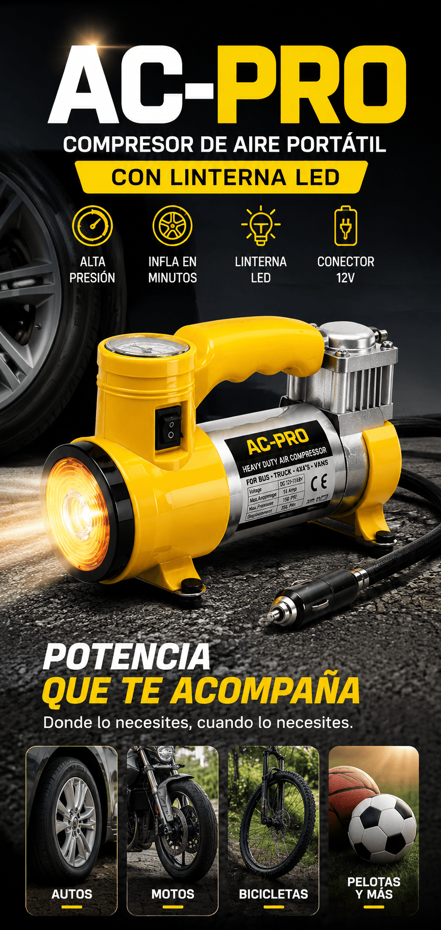 AC - Pro el compresor de aire que te sacará de problemas en 5 minutos